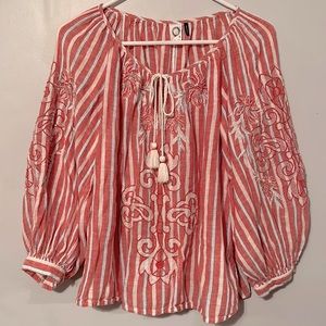 EUC Anthropologie Akemi & Kin boho tie front top.